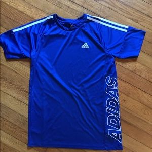 Adidas royal blue boys shirt XL 18/20, white trim